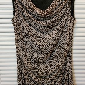 Cable & Gauge Womens Large Tan/Black Dress Shirt